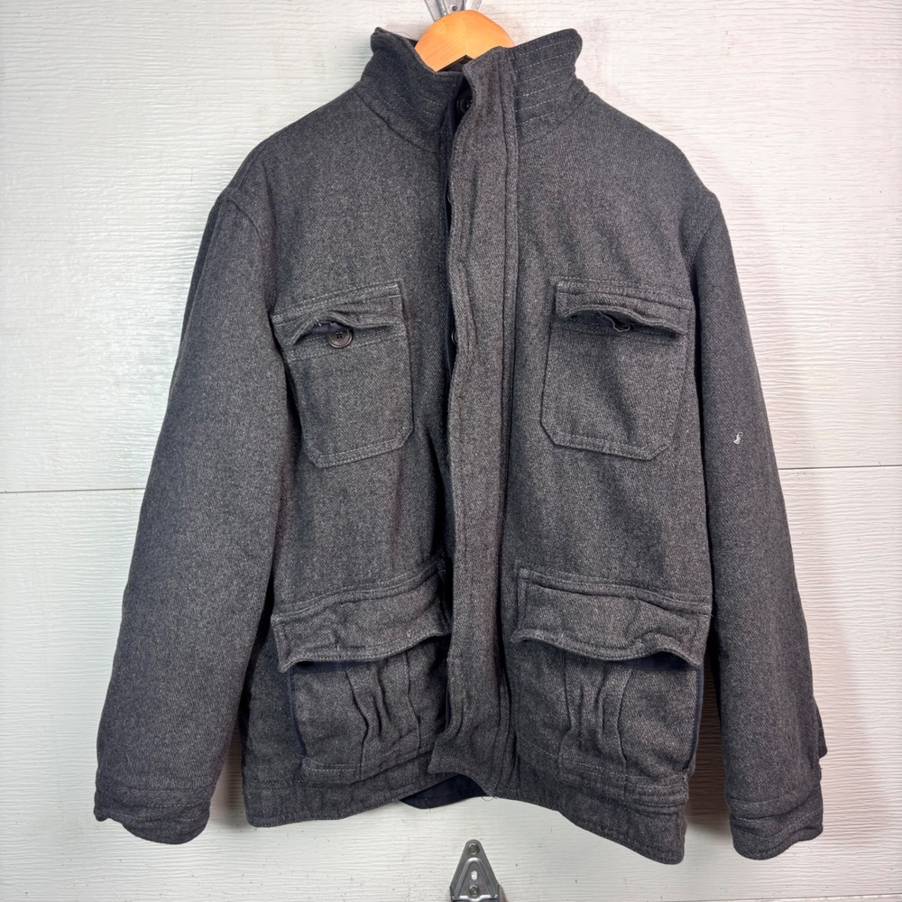 Aeropostale Wool Field Jacket XL Gray Military Utility Y2K